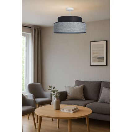 Пристельова люстра GRACE 1xE27/60W/230V чорний/сірий