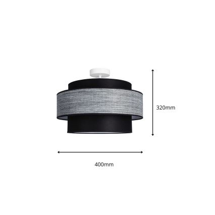 Пристельова люстра GRACE 1xE27/60W/230V чорний/сірий