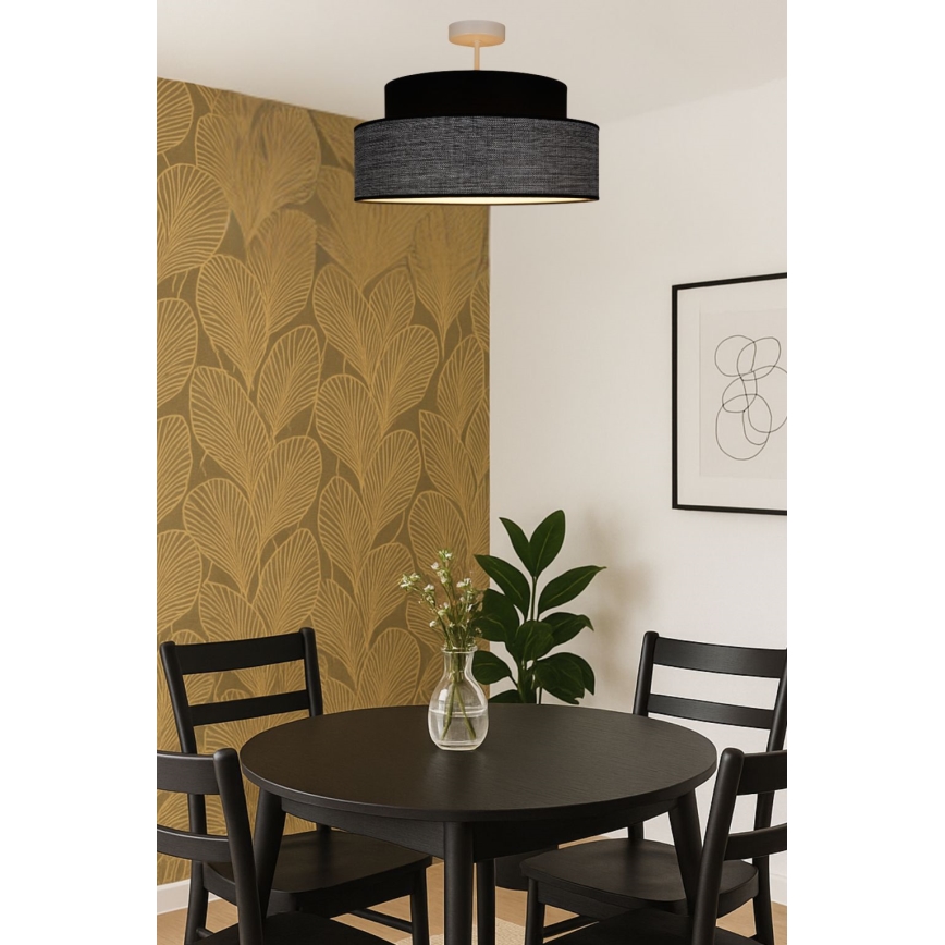 Пристельова люстра GRACE 1xE27/60W/230V діаметр 40 см чорний/сірий