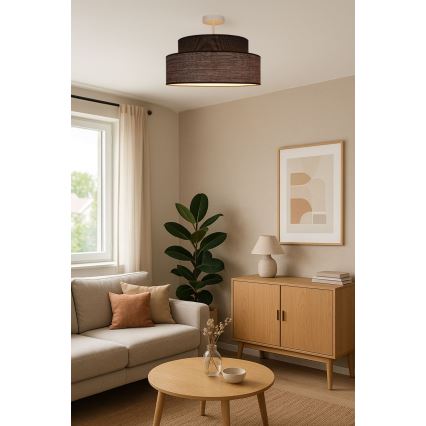 Пристельова люстра GRACE 1xE27/60W/230V діаметр 40 см коричневий/бежевий
