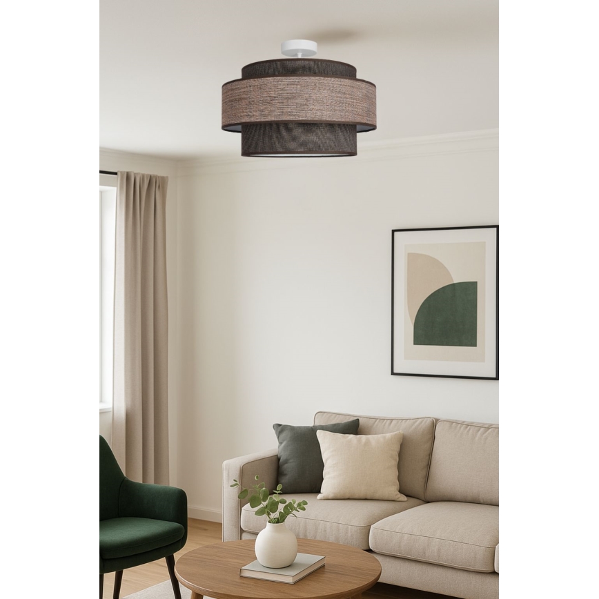 Пристельова люстра GRACE 1xE27/60W/230V коричневий/бежевий