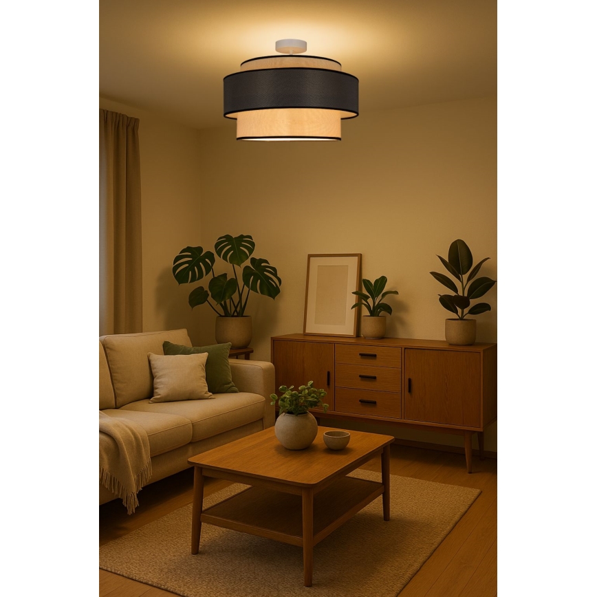 Пристельова люстра GRACE 1xE27/60W/230V кремовий/сірий