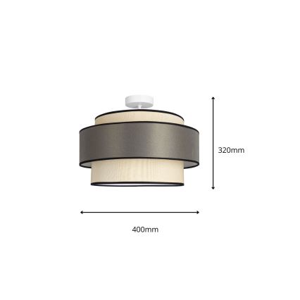 Пристельова люстра GRACE 1xE27/60W/230V кремовий/сірий