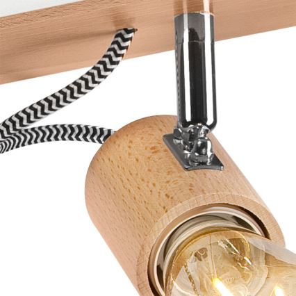 Пристельова люстра GUSTAVO 2xE27/60W/230V бук - FSC сертифіковано