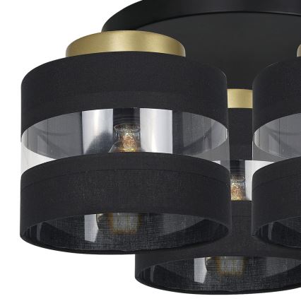 Пристельова люстра HAVARD 3xE27/60W/230V чорний/латунь