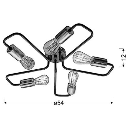 Пристельова люстра HERPE 5xE27/60W/230V
