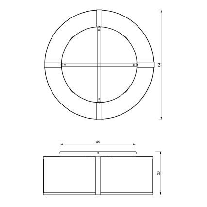 Пристельова люстра KAGA 5xE27/60W/230V чорний/золотий