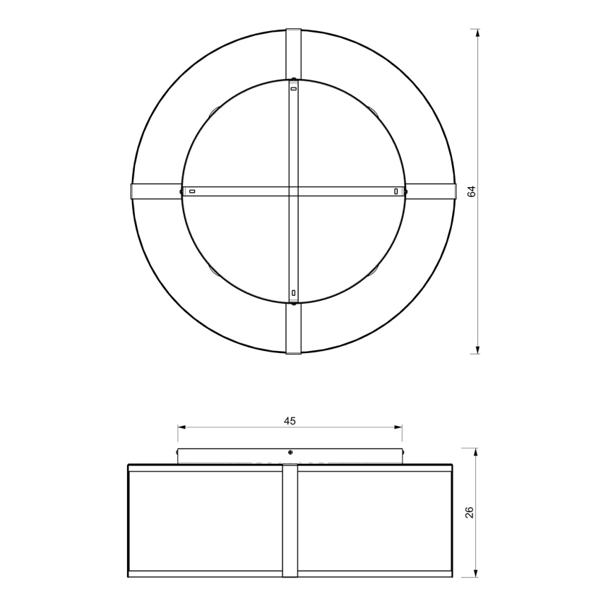 Пристельова люстра KAGA 5xE27/60W/230V чорний/золотий