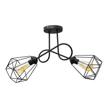 Пристельова люстра KARO 2xE27/15W/230V чорний