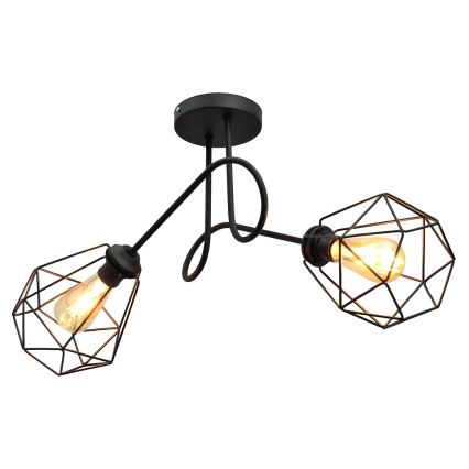 Пристельова люстра KARO 2xE27/15W/230V чорний