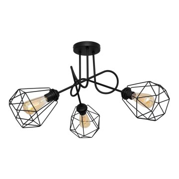Пристельова люстра KARO 3xE27/15W/230V чорний