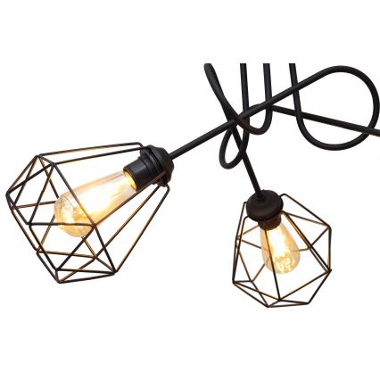 Пристельова люстра KARO 3xE27/15W/230V чорний