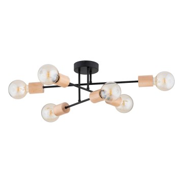 Пристельова люстра LA-STENA 6xE27/15W/230V бежевий/чорний