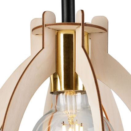 Пристельова люстра LANDO 1xE27/15W/230V діаметр 21 см бук