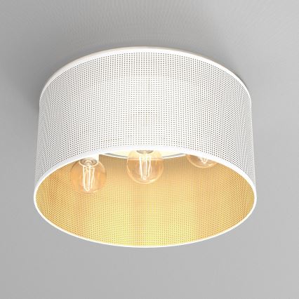 Пристельова люстра LOFT SHADE 3xE27/60W/230V білий/золотий