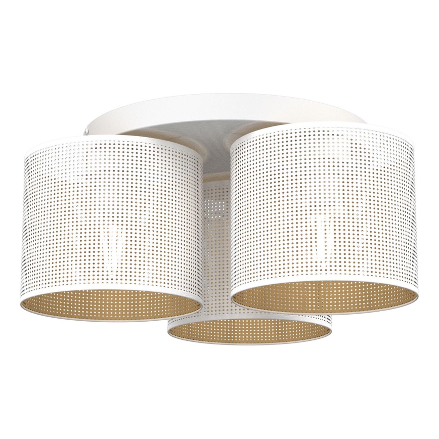 Пристельова люстра LOFT SHADE 3xE27/60W/230V білий/золотий