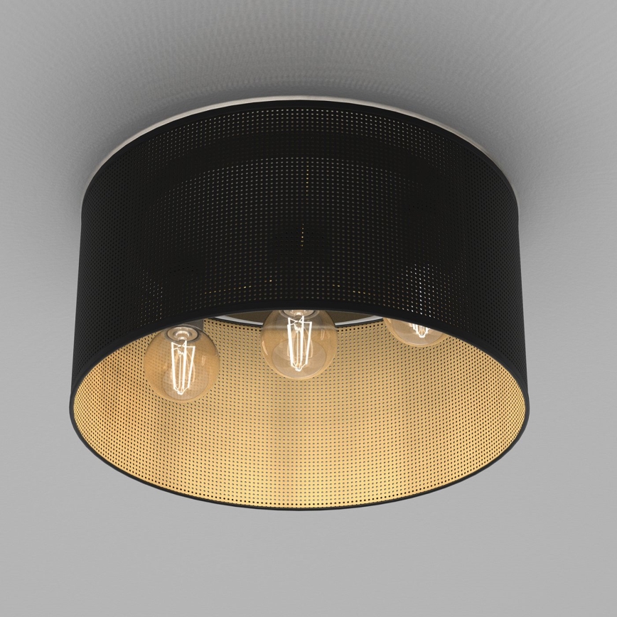 Пристельова люстра LOFT SHADE 3xE27/60W/230V чорний/золотий