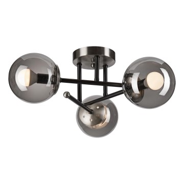 Пристельова люстра MALENA 3xE14/5W/230V чорний/димчастий