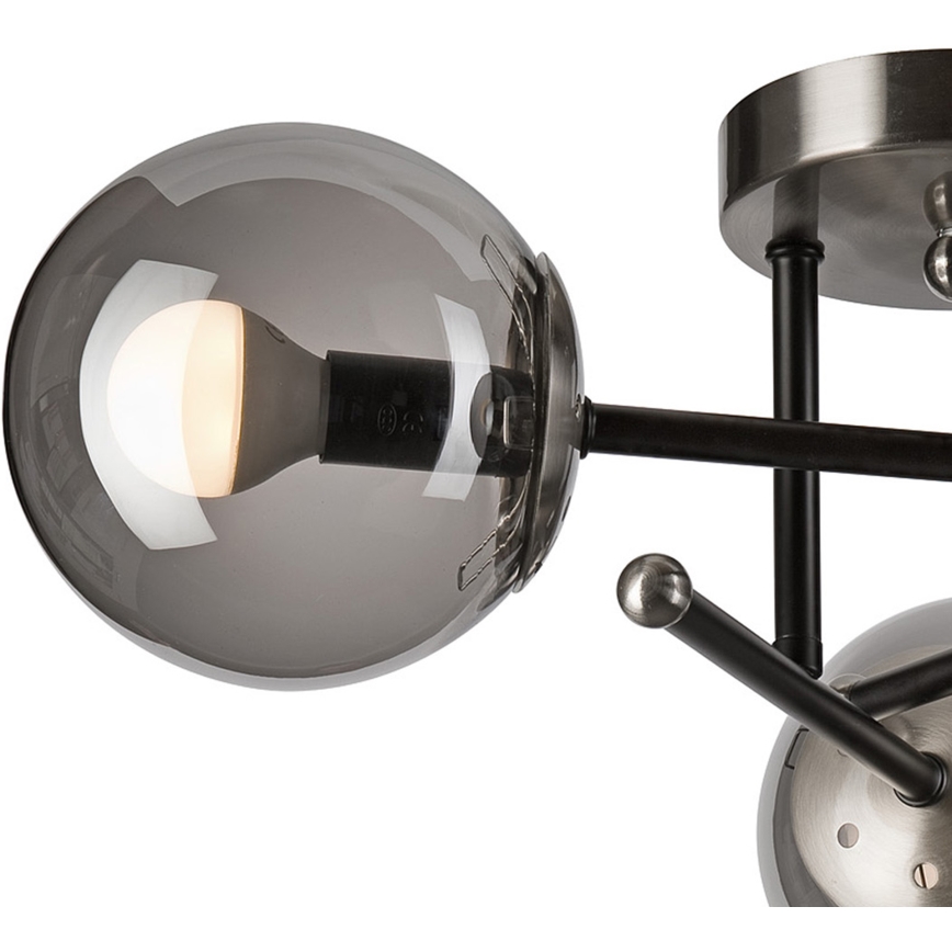 Пристельова люстра MALENA 3xE14/5W/230V чорний/димчастий