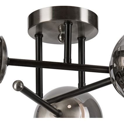 Пристельова люстра MALENA 3xE14/5W/230V чорний/димчастий