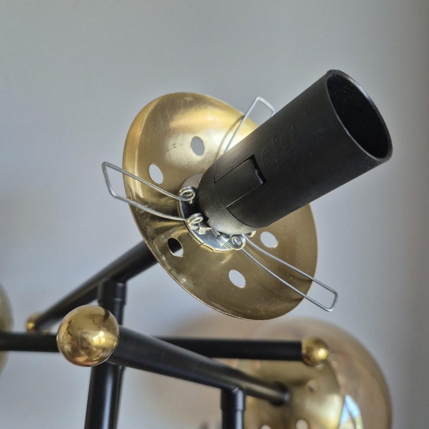 Пристельова люстра MALENA 3xE14/5W/230V золотий/чорний/димчастий бежевий