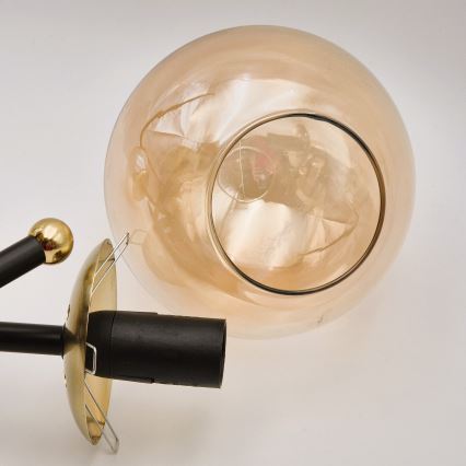 Пристельова люстра MALENA 3xE14/5W/230V золотий/чорний/димчастий бежевий