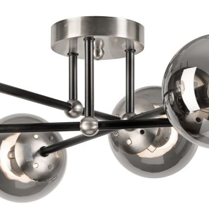 Пристельова люстра MALENA 6xE14/5W/230V матовий хром/димчастий