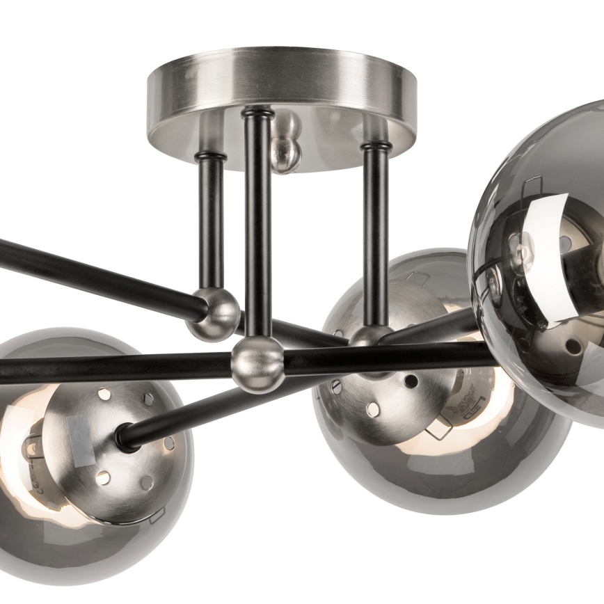 Пристельова люстра MALENA 6xE14/5W/230V матовий хром/димчастий