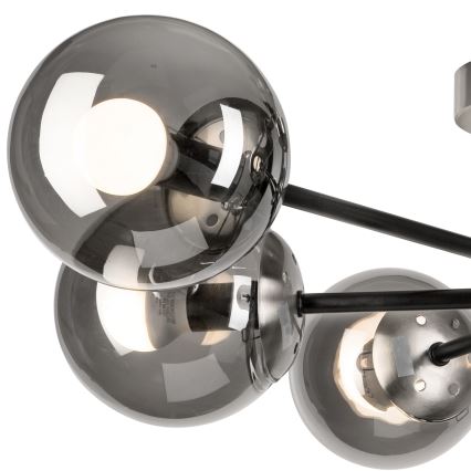 Пристельова люстра MALENA 6xE14/5W/230V матовий хром/димчастий