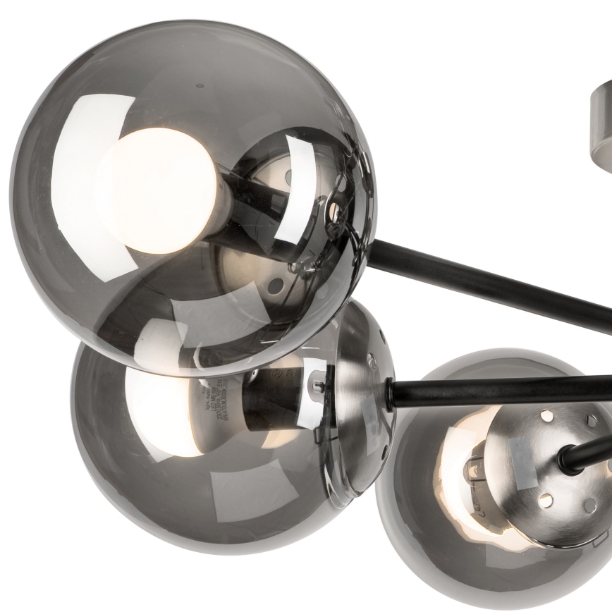 Пристельова люстра MALENA 6xE14/5W/230V матовий хром/димчастий