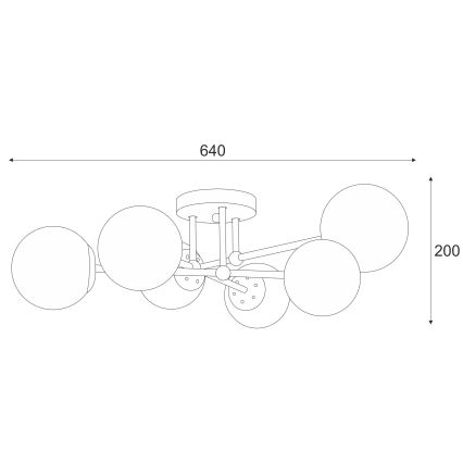 Пристельова люстра MALENA 6xE14/5W/230V матовий хром/димчастий