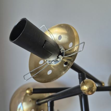 Пристельова люстра MALENA 6xE14/5W/230V золотий/чорний/димчастий бежевий