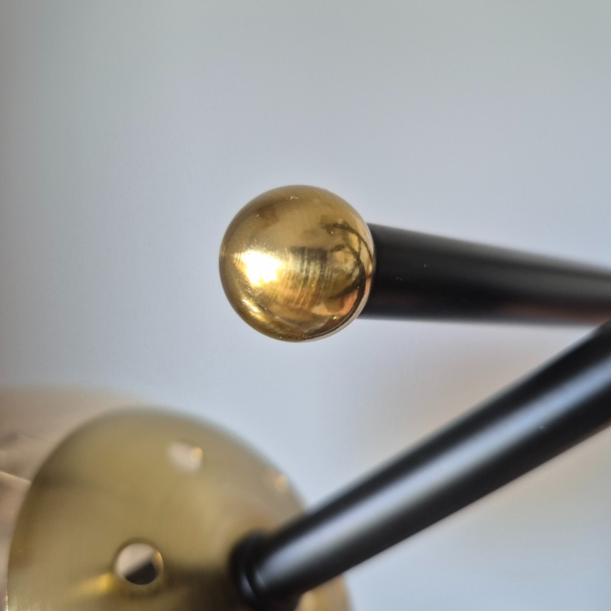 Пристельова люстра MALENA 6xE14/5W/230V золотий/чорний/димчастий бежевий