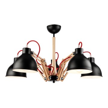 Пристельова люстра MARCELLO 5xE27/60W/230V бук - FSC сертифіковано