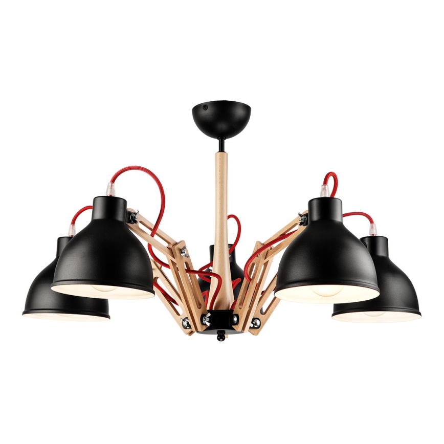 Пристельова люстра MARCELLO 5xE27/60W/230V бук - FSC сертифіковано