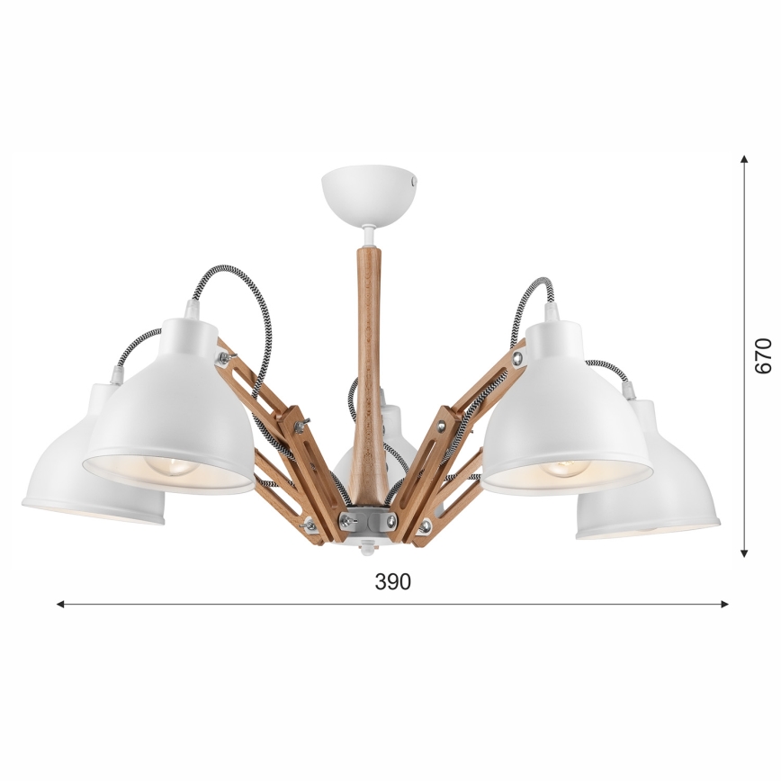 Пристельова люстра MARCELLO 5xE27/60W/230V - FSC сертифіковано