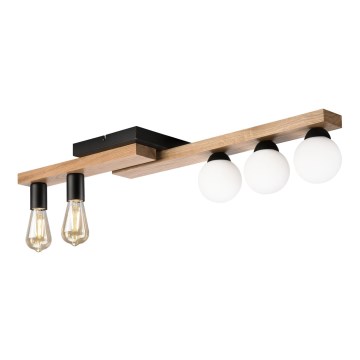 Пристельова люстра MATTE 2xE27/15W/230V + 3xG9/5W/230V чорний/дуб