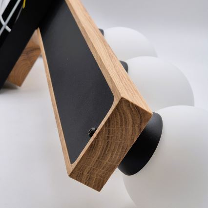 Пристельова люстра MATTE 2xE27/15W/230V + 3xG9/5W/230V чорний/дуб