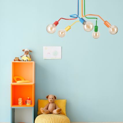 Пристельова люстра MATYLDA 5xE27/60W/230V барвистий