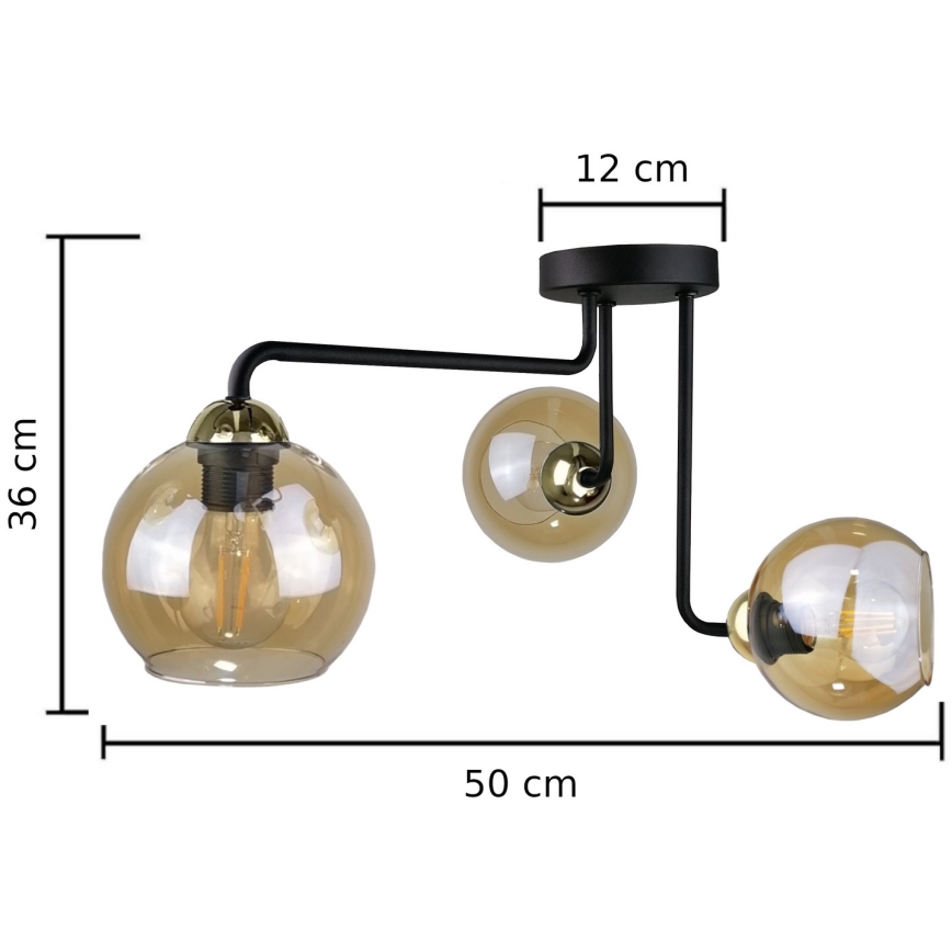 Пристельова люстра MONDE GOLD 3xE27/60W/230V