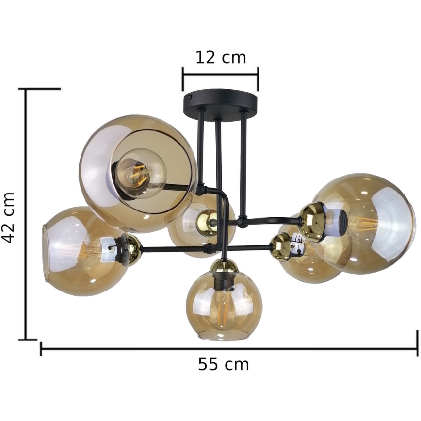 Пристельова люстра MONDE GOLD 6xE27/60W/230V