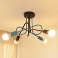 Пристельова люстра OXFORD 4xE27/15W/230V чорний/бірюзовий