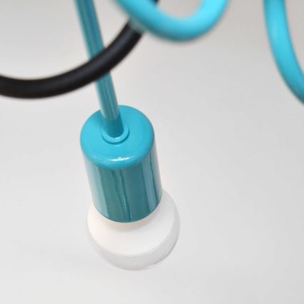 Пристельова люстра OXFORD 4xE27/15W/230V чорний/бірюзовий