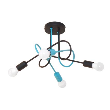 Пристельова люстра OXFORD 4xE27/15W/230V чорний/бірюзовий