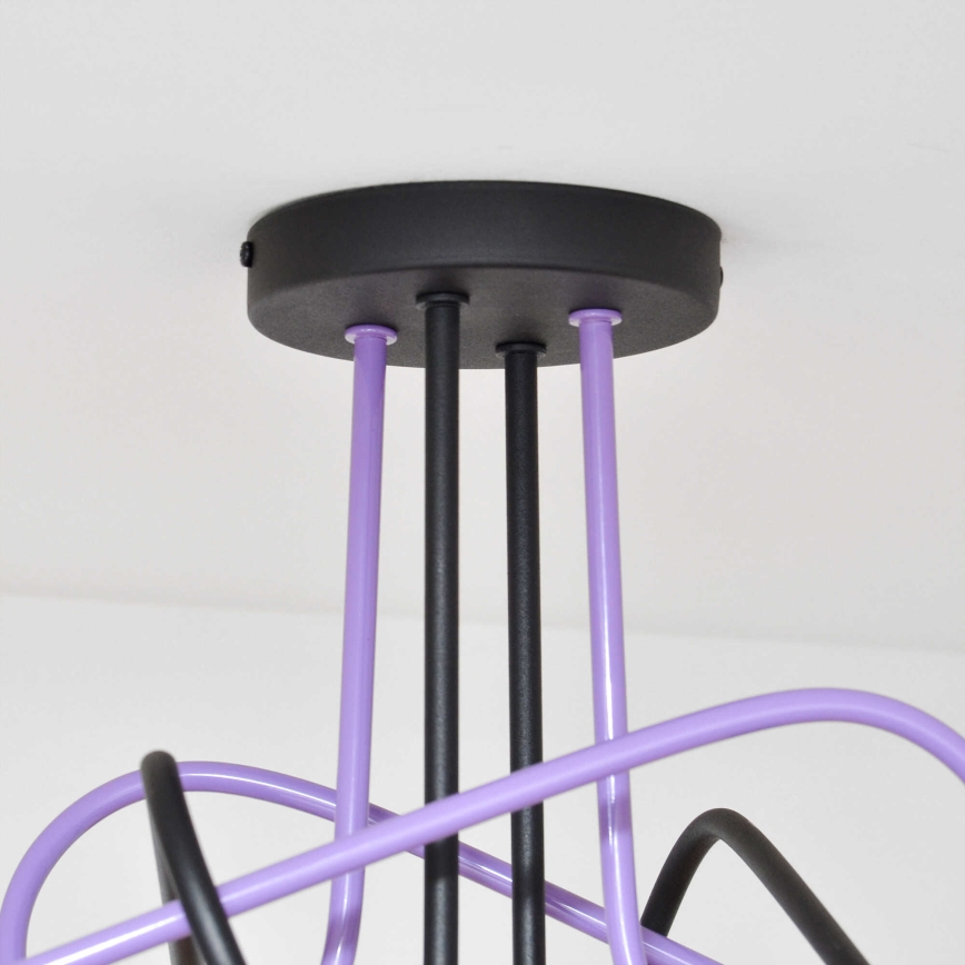 Пристельова люстра OXFORD 4xE27/15W/230V чорний/фіолетовий