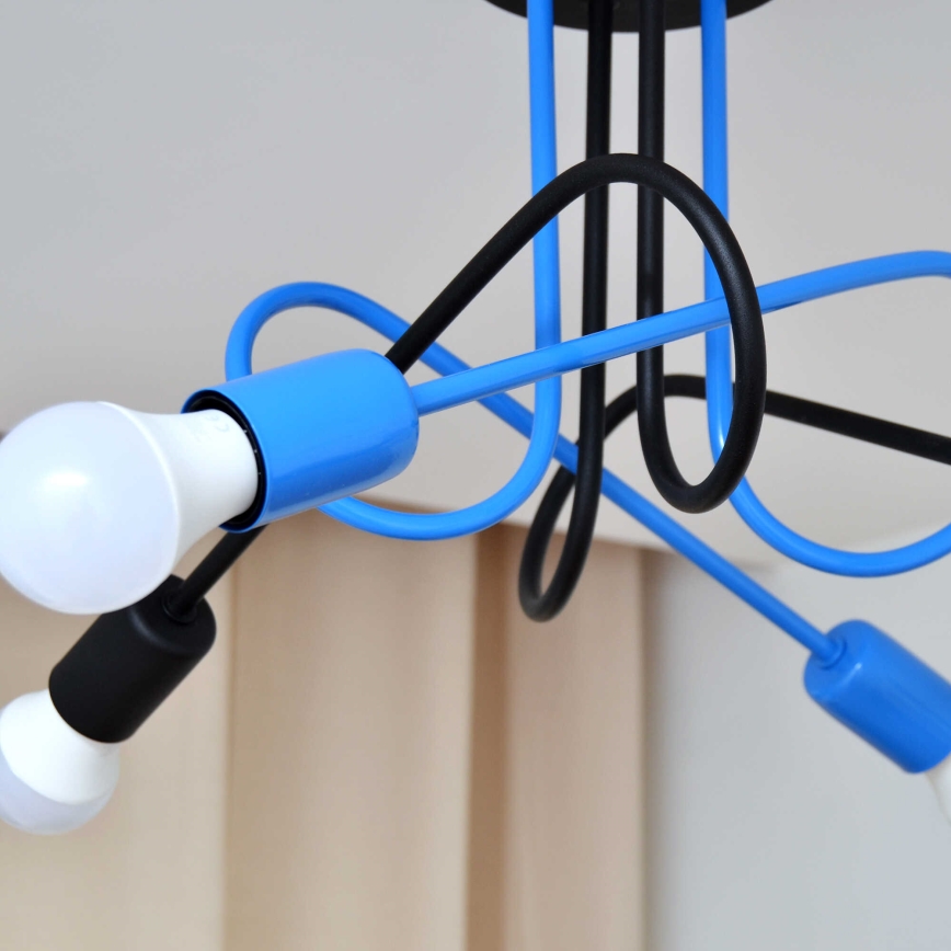 Пристельова люстра OXFORD 4xE27/15W/230V чорний/синій