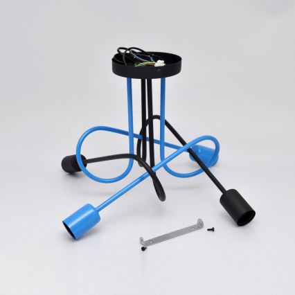 Пристельова люстра OXFORD 4xE27/15W/230V чорний/синій