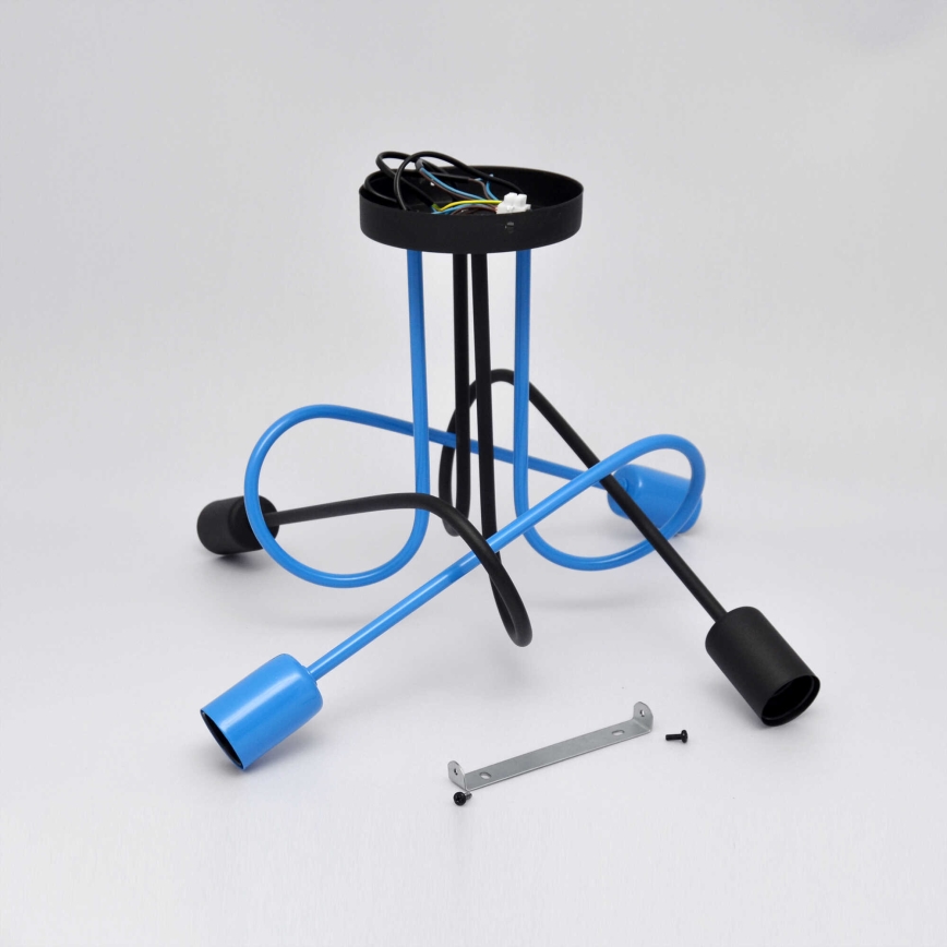 Пристельова люстра OXFORD 4xE27/15W/230V чорний/синій