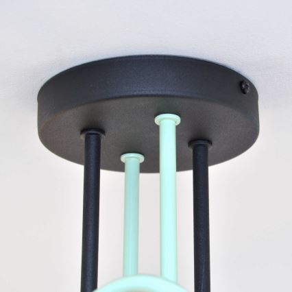 Пристельова люстра OXFORD 4xE27/15W/230V чорний/зелений