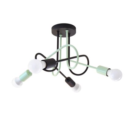 Пристельова люстра OXFORD 4xE27/15W/230V чорний/зелений